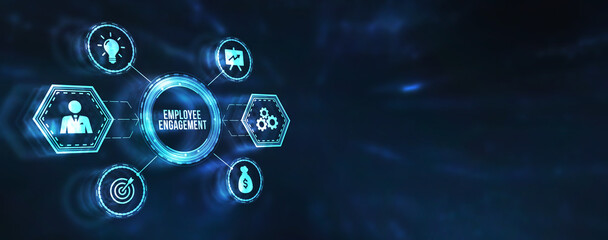 Internet, business, Technology and network concept. Employee engagement. 3d illustration.