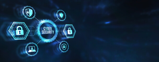 Internet, business, Technology and network concept. Cyber security data protection business technology privacy concept. 3d illustration