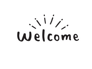 かわいい手描き文字のwelcome／手書き文字イラスト素材