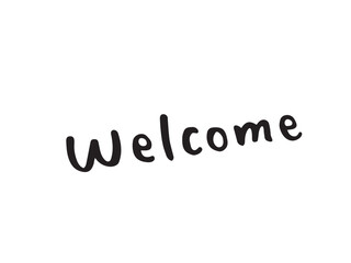 かわいい手描き文字のwelcome／手書き文字イラスト素材