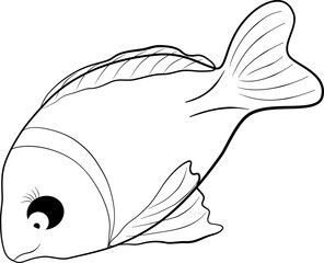 hand drawn vector illustration of a fish