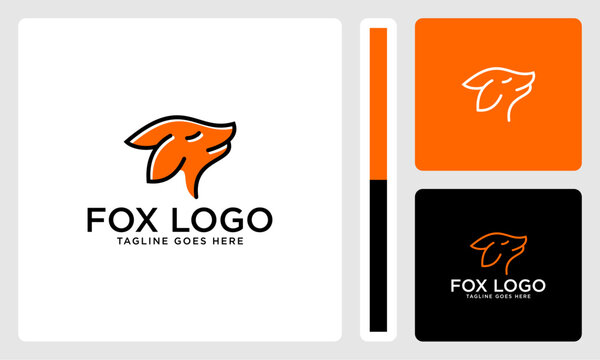 cute fox head logo design vector