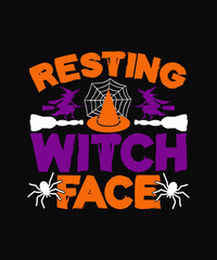 Resting Witch Face Halloween T shirt Design