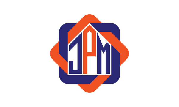 JPM three letter real estate logo with home icon logo design vector template | construction logo | housing logo | engineering logo | initial letter logo | minimalist logo | property logo |