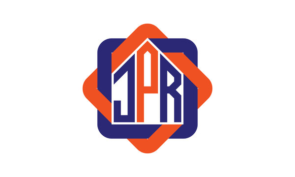 JPR three letter real estate logo with home icon logo design vector template | construction logo | housing logo | engineering logo | initial letter logo | minimalist logo | property logo |