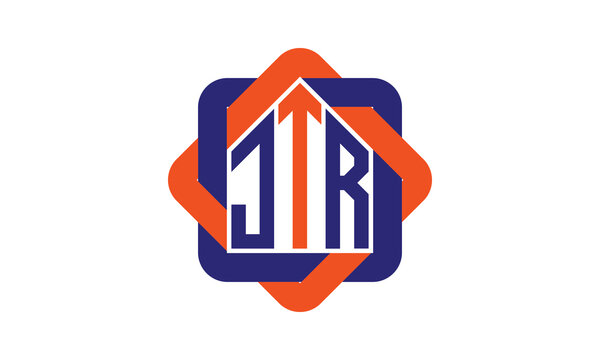 JTR three letter real estate logo with home icon logo design vector template | construction logo | housing logo | engineering logo | initial letter logo | minimalist logo | property logo |