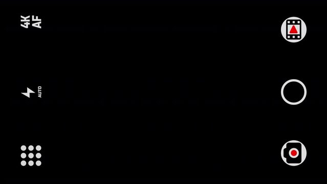 Vertical orientation: the layout of a recording smartphone, white icons on a black background. Useful overlay.
