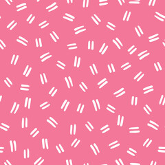 White small lines seamless pattern with pink background.