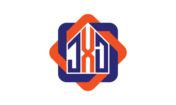 JXD three letter real estate logo with home icon logo design vector template | construction logo | housing logo | engineering logo | initial letter logo | minimalist logo | property logo |