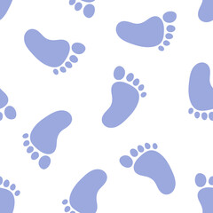 Seamless pattern with purple footprints.