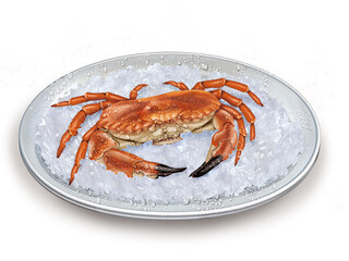 crabe, fruits de mer, aliment, poisson, crustacé, glace pilé, plateau, brasserie, lux, frais, bon vivant, gros plan, fraîcheur, antennes, nature, fleuve, mer