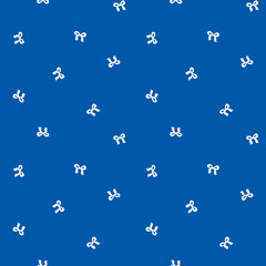 Blue seamless pattern with white bows.