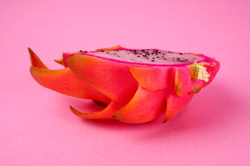 Healthy dragon fruits or pitaya isolated on white background.