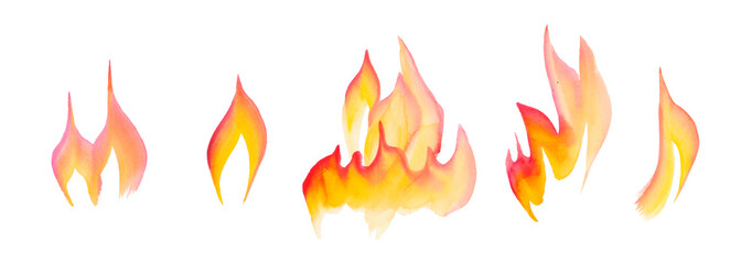 Watercolor Of The Fires Bundle - Fire Clipart Bundle