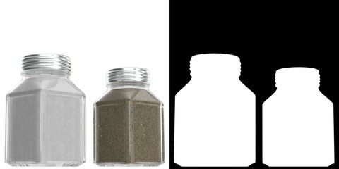 3D rendering illustration of salt and pepper