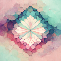 Abstract summer flower pastel kaleidoscope background