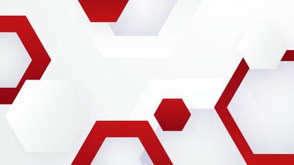 Abstract red and white geometric shapes background. Vector abstract graphic design banner pattern presentation background web template.
