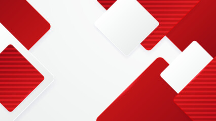 Abstract red and white geometric shapes background. Vector abstract graphic design banner pattern presentation background web template.