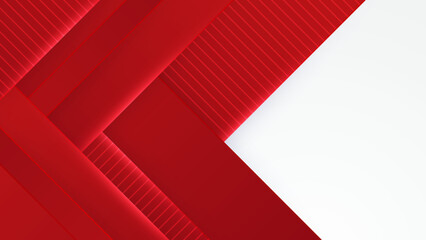 Abstract red and white geometric shapes background. Vector abstract graphic design banner pattern presentation background web template.