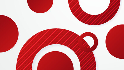 Abstract red and white geometric shapes background. Vector abstract graphic design banner pattern presentation background web template.
