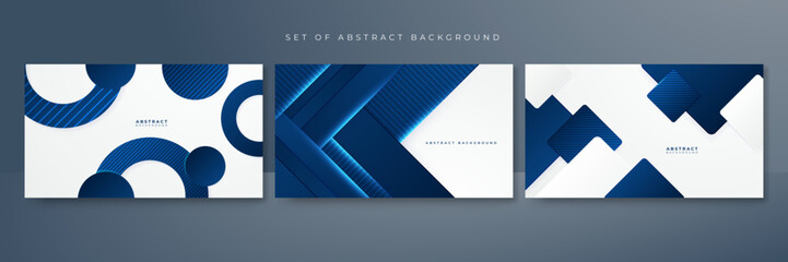 Blue and white geometric shapes abstract modern technology background design. Vector abstract graphic presentation design banner pattern background web template.