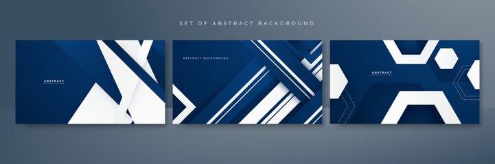 Blue and white geometric shapes abstract modern technology background design. Vector abstract graphic presentation design banner pattern background web template.