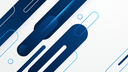 Blue and white geometric shapes abstract modern technology background design. Vector abstract graphic presentation design banner pattern background web template.
