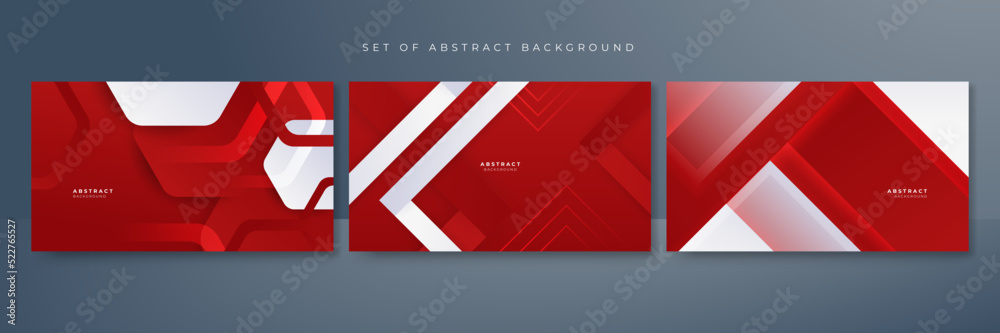Poster Modern red and white geometric shapes abstract background geometry shine and layer element vector for presentation design. Suit for business, corporate, institution, party, festive, seminar, and talks