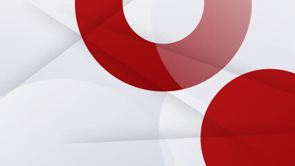 Modern red and white geometric shapes abstract background geometry shine and layer element vector for presentation design. Suit for business, corporate, institution, party, festive, seminar, and talks