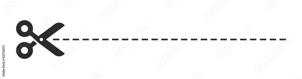 Aufkleber cut line with scissors icon vector illustration.