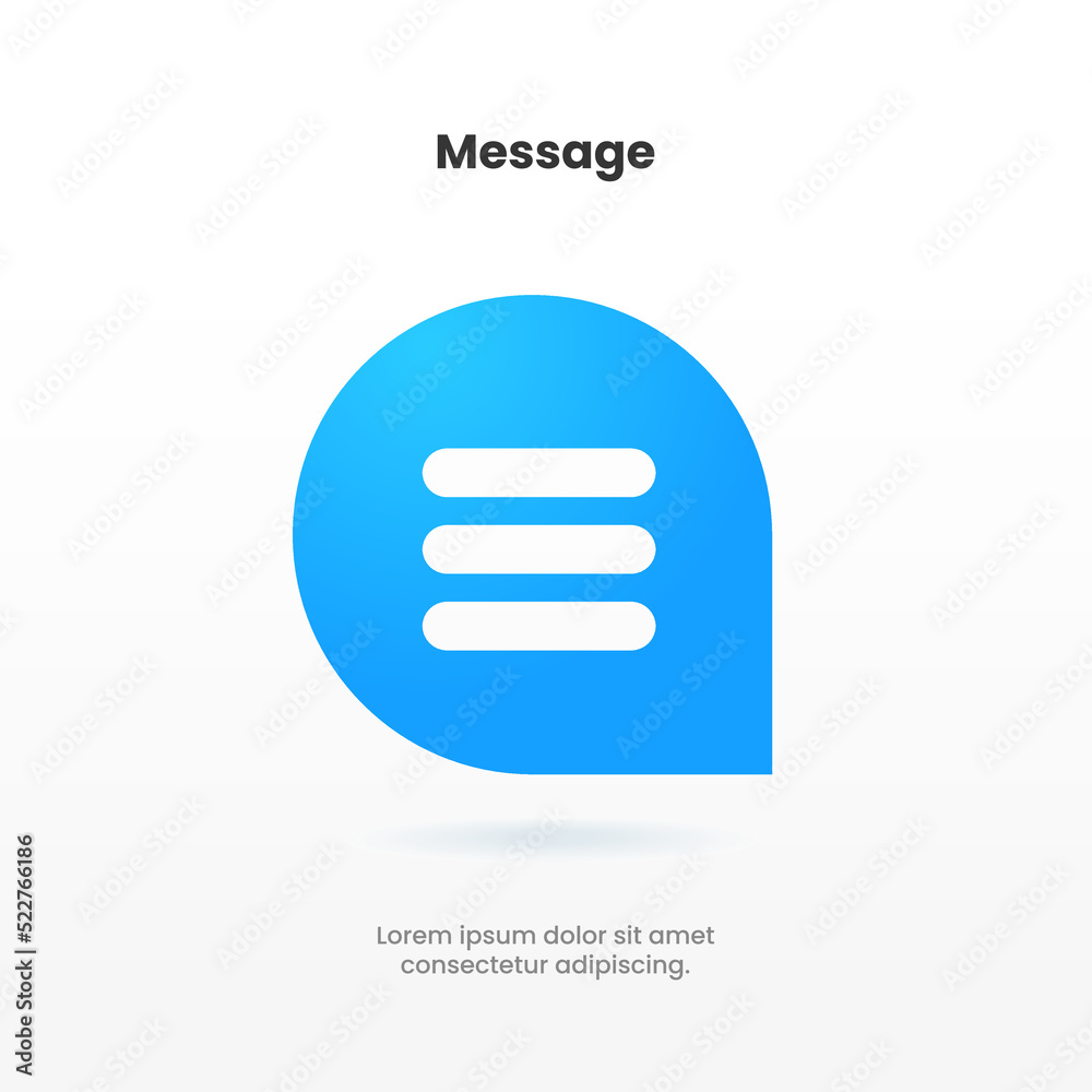 Leinwandbilder 3d isolated vector elements. minimal modern message, chat, speak, dialog, chatting icon emblem symbo