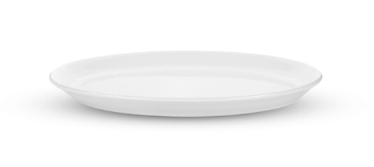 White plate on transparent png