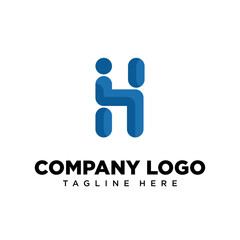 Fototapeta na wymiar Logo design letter H, suitable for company, community, personal logos, brand logos