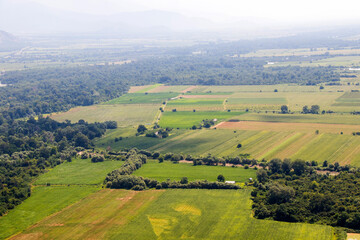 Obraz premium Kakheti view and landscape from the helicopter, Georgian nature beauty