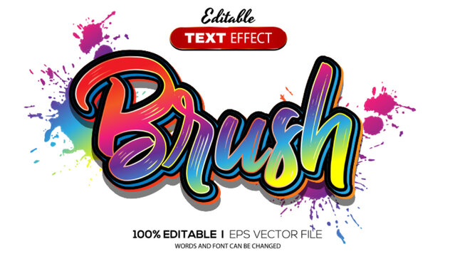 3D brush text effect - Editable text effect