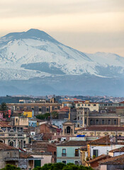 A cityscape of Catania from Ursino castle, Italy, Sicily travel destination