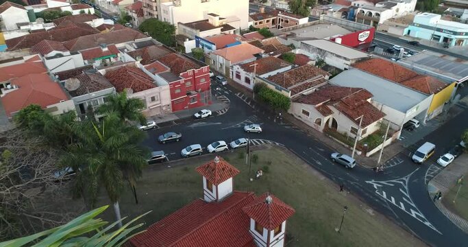 macaws in coconut tree on top of the building of the Museum of Sacred Art, also known as Santa Rita Church in Uberaba, Minas Gerais
