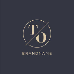Initial letter TO logo with simple circle line, Elegant look monogram logo style