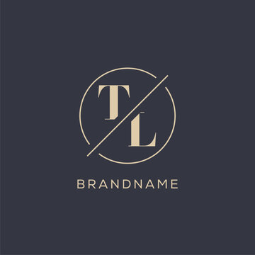 Initial letter TL logo with simple circle line, Elegant look monogram logo style