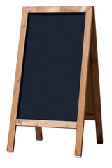 Blank menu blackboard outdoor display isolated on transparent background