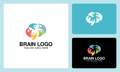 human logo vector forming a brain