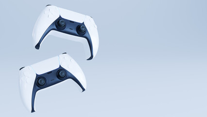 3D render of Next Gen game controller, game controller over white background