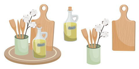 A set of kitchen accessories