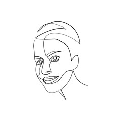 Vector illustration of woman portrait in line art style