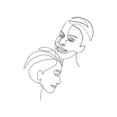 Vector illustration of women in line art style