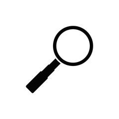 magnifying glass, search icon in black flat glyph, filled style isolated on white background