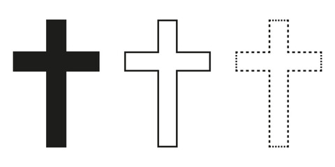 Fototapeta premium Religious cross vector icons. Isolated on white background. eps10