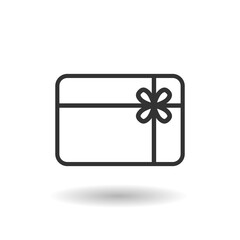Simple gift card icon with shadow