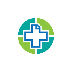 Health medical logo template vector