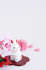 2023年　年賀状　卯年　正月　かわいい　背景